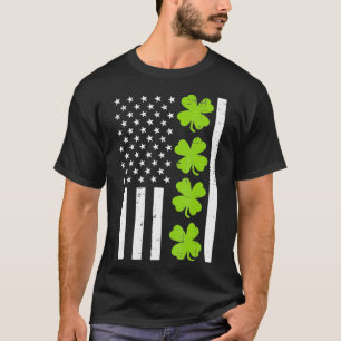 Amerikaanse vlag Shamrock Clover St Patricks Day T-shirt