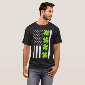 Amerikaanse vlag Shamrock Clover St Patricks Day T-shirt (Voorkant volledig)