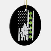 Amerikaanse vlag Shamrock Firefighter St Patricks  Keramisch Ornament (Rechts)