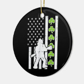 Amerikaanse vlag Shamrock Firefighter St Patricks  Keramisch Ornament (Links)