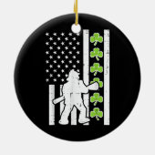 Amerikaanse vlag Shamrock Firefighter St Patricks  Keramisch Ornament (Achterkant)