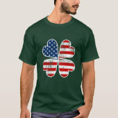 Amerikaanse vlag Shamrock Ierse vlag St Patrick Da T-shirt (Voorkant)