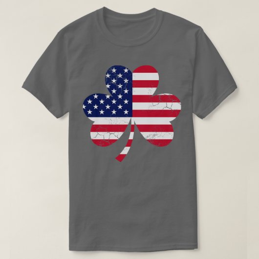 Amerikaanse vlag Shamrock Irish St Patricks Day T-shirt (Design voorkant)