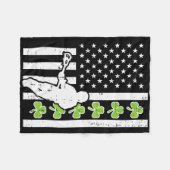 Amerikaanse vlag Shamrock Lacrosse  Lax St Patrick Fleece Deken (Voorkant (Horizontaal))