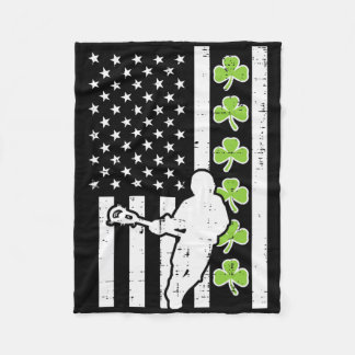 Amerikaanse vlag Shamrock Lacrosse  Lax St Patrick Fleece Deken
