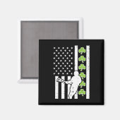 Amerikaanse vlag Shamrock Lacrosse Lax St Patrick Magneet (Voorkant / Achterkant)