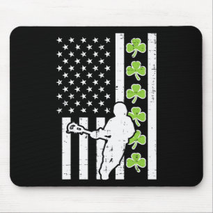 Amerikaanse vlag Shamrock Lacrosse Lax St Patrick Muismat