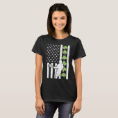 Amerikaanse vlag Shamrock Lacrosse  Lax St Patrick T-shirt (Voorkant volledig)