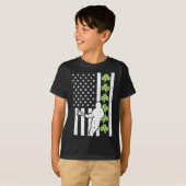 Amerikaanse vlag Shamrock Lacrosse  Lax St Patrick T-shirt (Voorkant volledig)