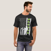 Amerikaanse vlag Shamrock Lacrosse  Lax St Patrick T-shirt (Voorkant volledig)