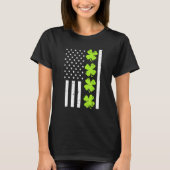 Amerikaanse vlag Shamrock St Patricks Day Mannen W T-shirt (Voorkant)