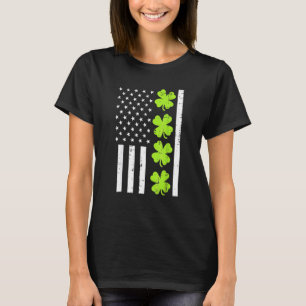 Amerikaanse vlag Shamrock St Patricks Day Mannen W T-shirt