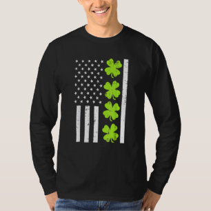 Amerikaanse vlag Shamrock St Patricks Day Mannen W T-shirt