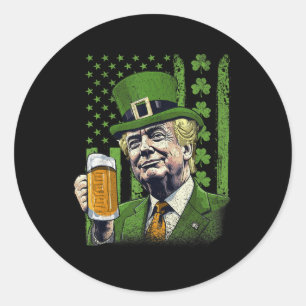 Amerikaanse vlag Shamrocks Ierse Trump St Patrick' Ronde Sticker