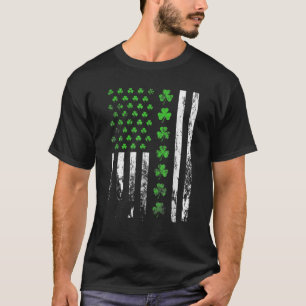 Amerikaanse vlag Shamrocks Irish St Patrick's Day T-shirt