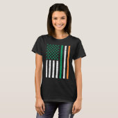 Amerikaanse vlag Shamrocks Irland Flag St Patrick' T-shirt (Voorkant volledig)