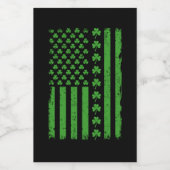 Amerikaanse vlag Shamrocks St Patricks dag Wijn Etiket (Enkel label)