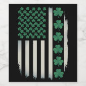 Amerikaanse vlag Shamrocks St Patrick's Day Wijn Etiket (Enkel label)