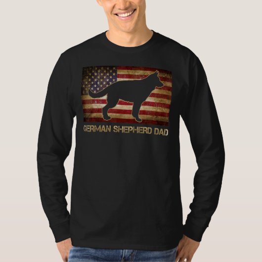 -Amerikaanse vlag Shepherd Dad T-shirt (Voorkant)