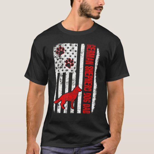 Amerikaanse vlag Shepherd Dog T-shirt (Voorkant)