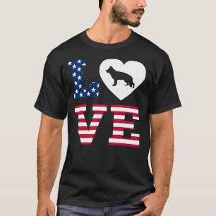 Amerikaanse vlag: Shepherd Love Heart T-shirt