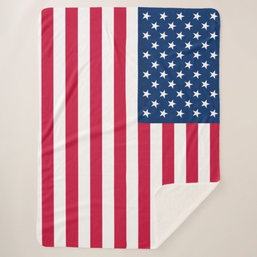 Amerikaanse vlag Sherpa Blanket Deken (Voorkant)