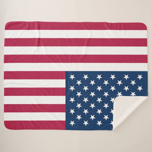 Amerikaanse vlag sherpa deken (Voorkant (horizontaal))