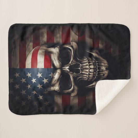 Amerikaanse vlag sherpa deken (Voorkant (horizontaal))