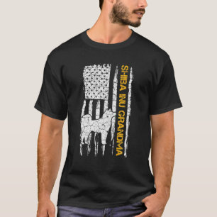 Amerikaanse vlag Shiba Inu Dog Grandma Si T-shirt