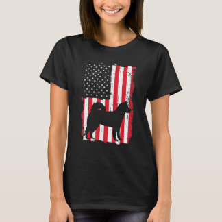 Amerikaanse vlag Shiba Inu Dog Patriotic Japanse D T-shirt