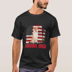 -Amerikaanse vlag Shiba Inu Hondenliefhebber T-shirt