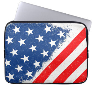 Amerikaanse vlag Shirt USA Patriottische Star Stri Laptop Sleeve