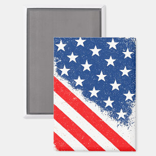 Amerikaanse vlag Shirt USA Patriottische Star Stri Magneet