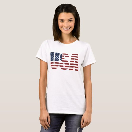 Amerikaanse vlag Shirt Women's USA Patriotic Ameri (Voorkant volledig)