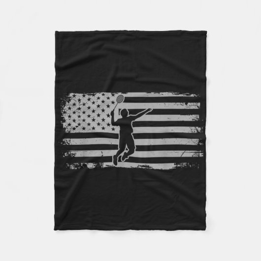 Amerikaanse Vlag Shuttle Badminton Fleece Deken (Voorkant)