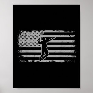 Amerikaanse Vlag Shuttle Badminton Poster
