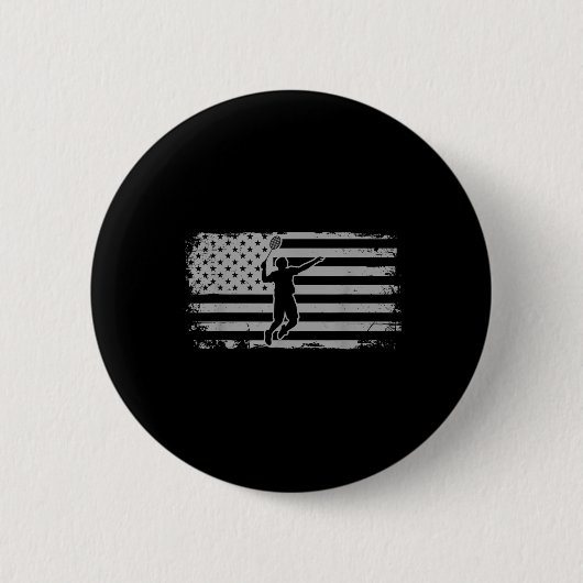 Amerikaanse Vlag Shuttle Badminton Ronde Button 5,7 Cm (Voorkant)