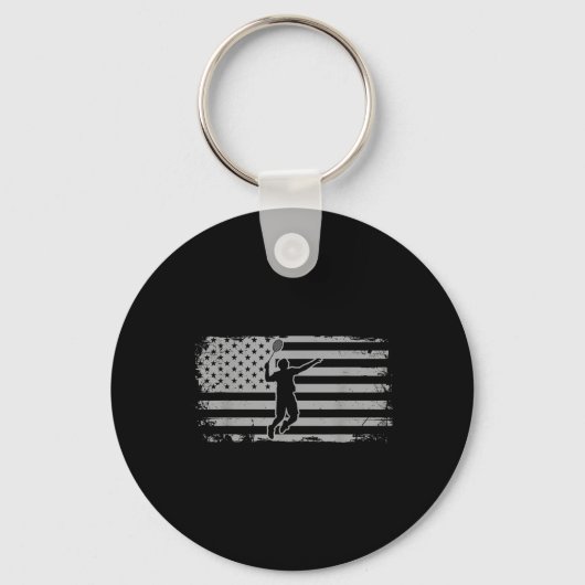 Amerikaanse Vlag Shuttle Badminton Sleutelhanger (Voorkant)