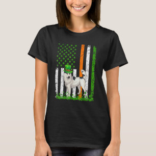 Amerikaanse vlag Siberian Husky Dog St Patricks Da T-shirt