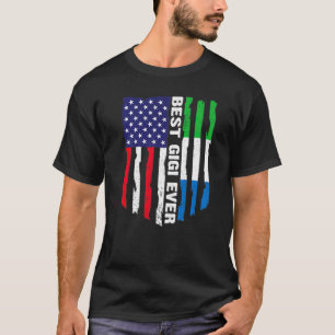 Amerikaanse vlag Sierra Leone vlag Best Gigi Ever T-shirt
