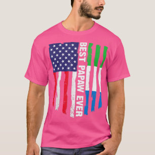 Amerikaanse vlag Sierra Leone vlag Best Papaw Ever T-shirt