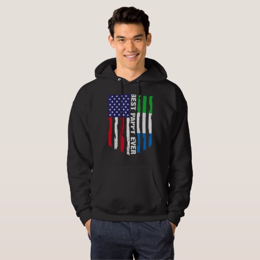 Amerikaanse vlag Sierra Leone vlag Best Pappy Ever Hoodie (Voorkant volledig)