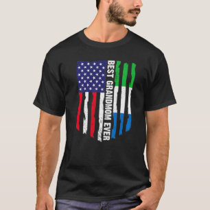 Amerikaanse vlag Sierra Leone vlag Beste grootmoed T-shirt