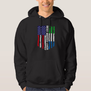 Amerikaanse vlag Sierra Leone vlag Beste mammie oo Hoodie