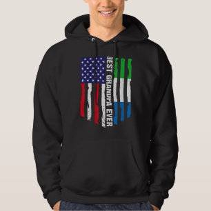 Amerikaanse vlag Sierra Leone vlag Beste opa ooit Hoodie