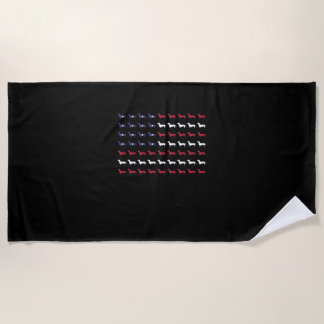 Amerikaanse Vlag Silhouet Dachshund 4 juli Strandlaken