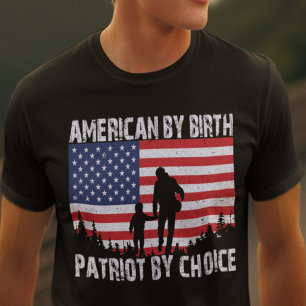 Amerikaanse Vlag Silhouet Patriot Quote T-Shirt
