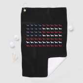 Amerikaanse vlag Silhouette Dachshund, 4 juli Golfhanddoek (Insitu)