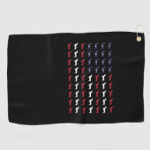 Amerikaanse vlag Silhouette Dachshund, 4 juli Golfhanddoek (Horizontaal)