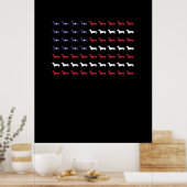 Amerikaanse vlag Silhouette Dachshund, 4 juli Poster (Keuken)